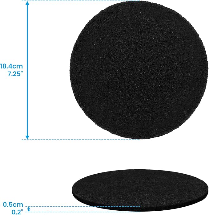 PURIMADE 10Pack 7.25 Inch Charcoal Filters