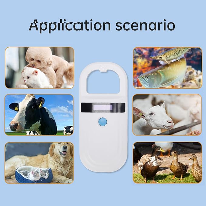 3.35ozfi Nano Microchip, OLED Pet Microchip Kit Display Unique 15 Id Number Microchip Id for Dogs Cats Horse Cow Sheep Pig Identification