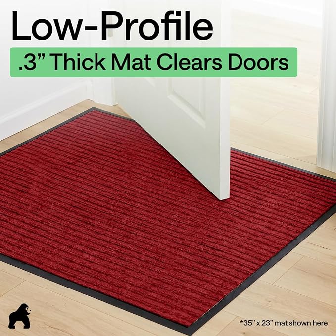 GORILLA GRIP Waterproof Traffic Guard Door Mat, 2 Pack Heavy Duty Entryway Mats