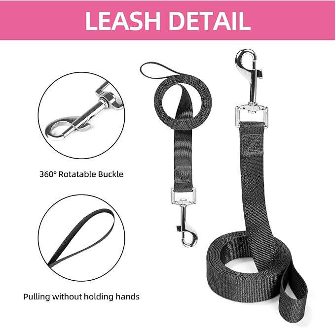 Small Dog Harness and Leash Set, Breathable Mesh Puppy Harness, Adjustable Dog Harness for Small Medium Large Dogs, No-Pull Pet Harness for Daily Walking (Hotpink, Small)
