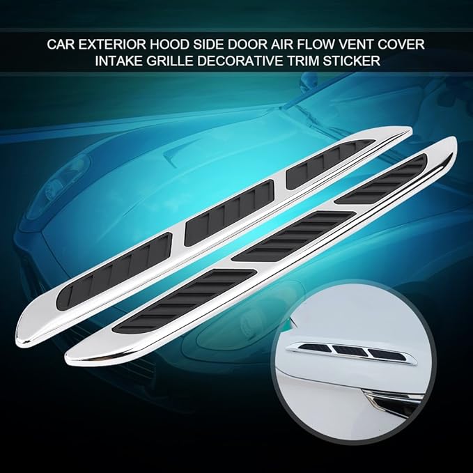 1 Pair Car Hood Vent Air Intake Grille, Car Exterior Hood Side Door Air Flow