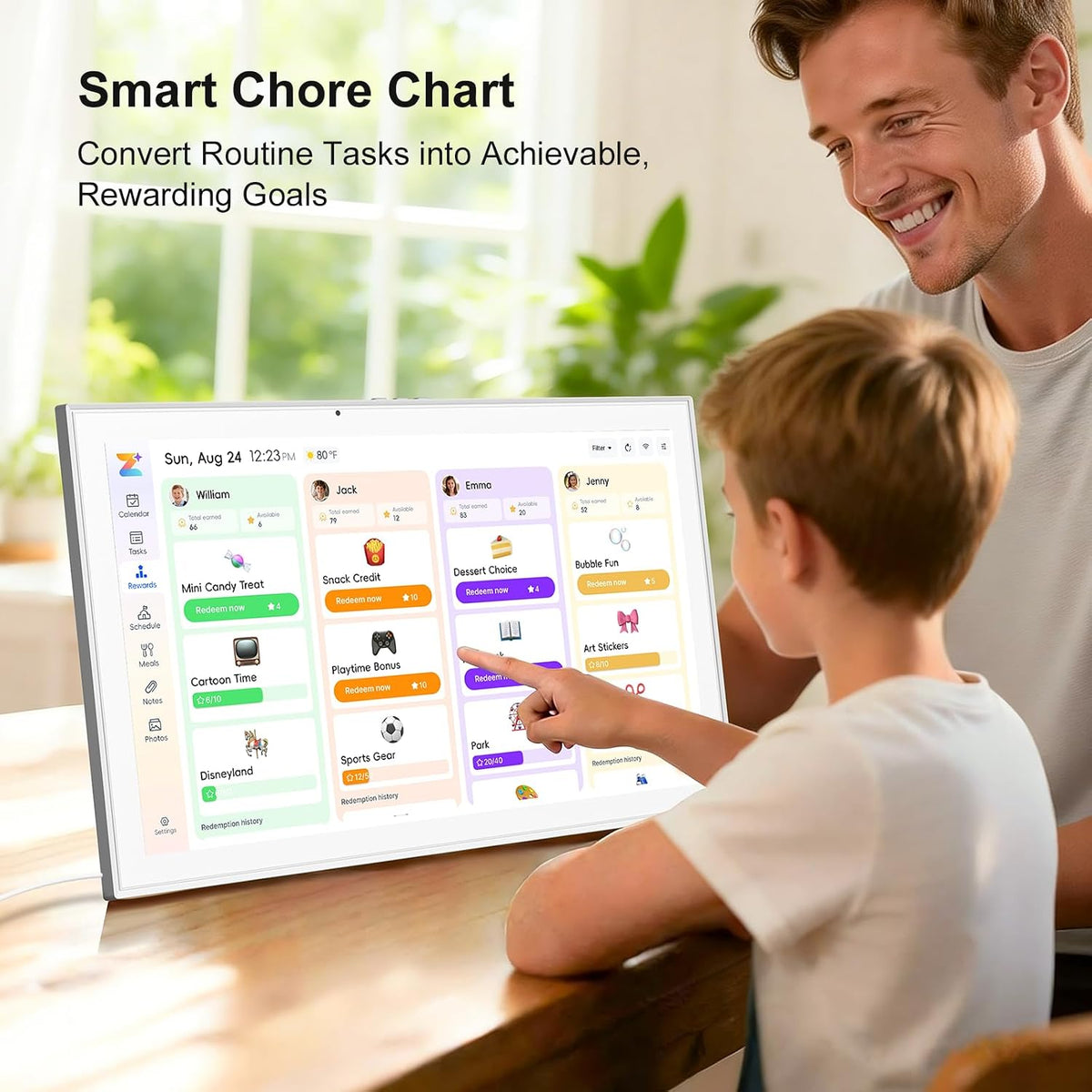 21.5 Inch Touch Screen Smart Magentic Digital Calendar, White