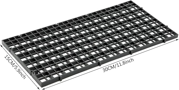 ALEGI 12 Pcs Aquarium Fish Tank Divider Plastic Egg Crate Aquarium Filter Bottom Tray Grid Isolation Board Partition Net Pane Separator (S 12pcs Black)