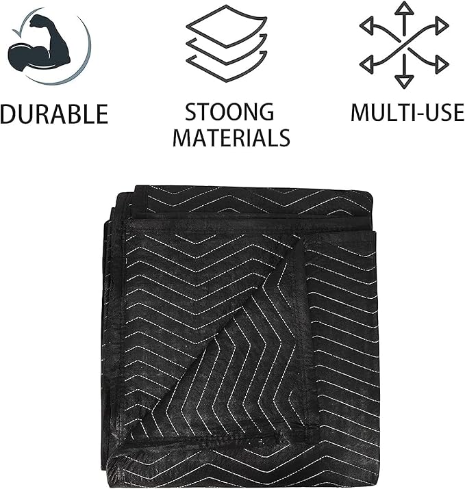 6 Pack Moving Blanket 40x 72" Moving Pads for Furniture Protection Quilted Packing Shipping Blankets for Furniture Moving Supplies (6 Pack)
