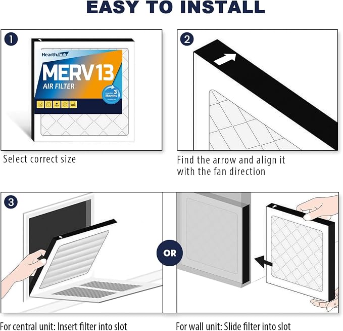 8×8×1 MERV 13 Furnace Air Filters