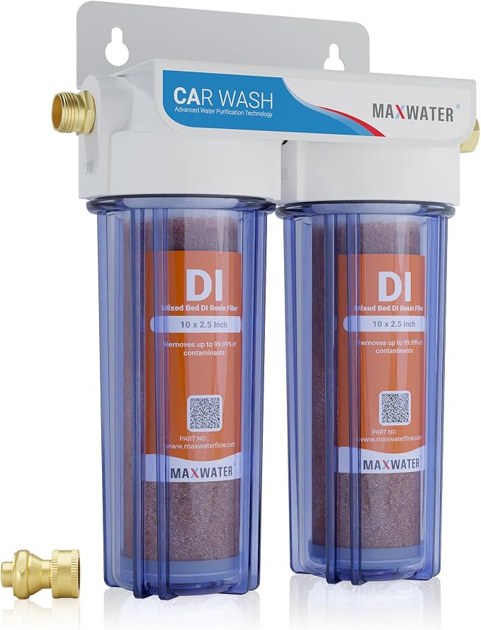 Max Water 2 Stage Deionized Spot Free Car Rinse Unit, Premium Water Deionizer