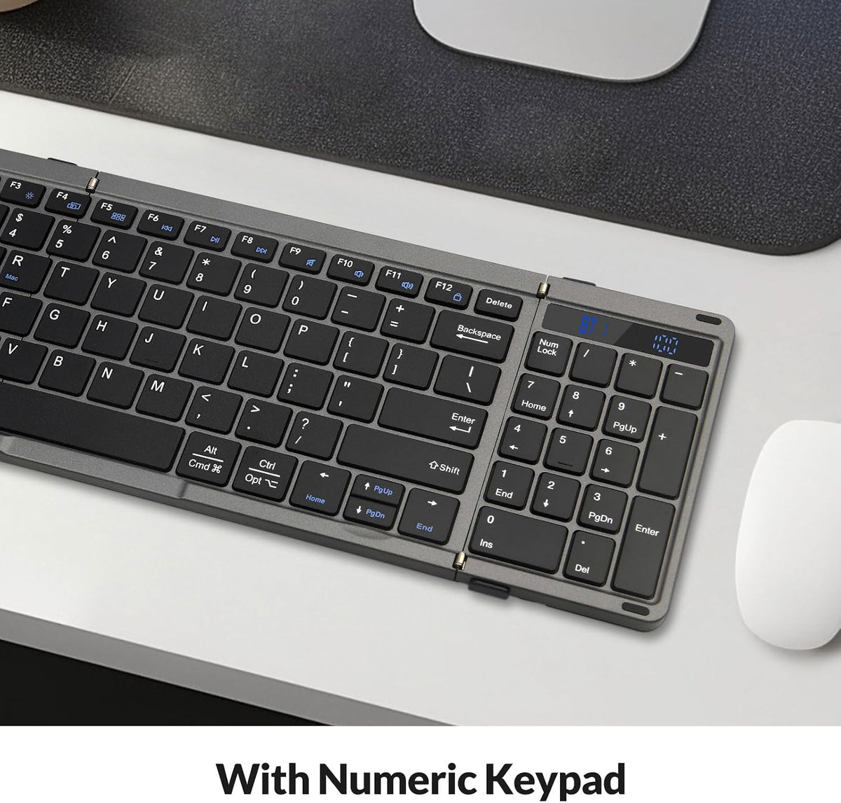 Rii RK809 Portable Foldable Bluetooth Keyboard with Numberpad