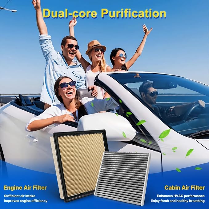 Cabin & Engine Air Filter Kit Fits 2024-2025 Tacoma L4 2.4L, Replacement