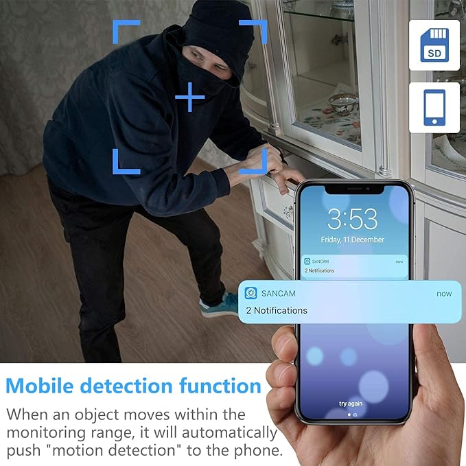 4K Security Cam with Night Vision and Built-in Battery Camera, Home/Office Camera Wireless Technology for Phone App Monitor GTYT (QW16Q2)