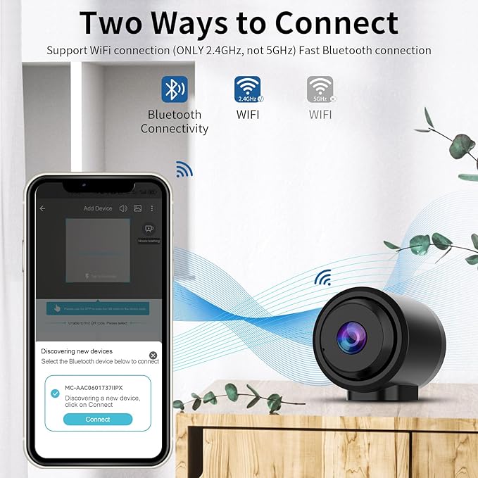 VSTARCAM Tiny WiFi Camera for Home Security 1Pcs, Portable HD Night Vision Motion Detection Remote Surveillance 136° Wide Angle, Baby Monitor Small Motion Activated Camera (CB762-NB)