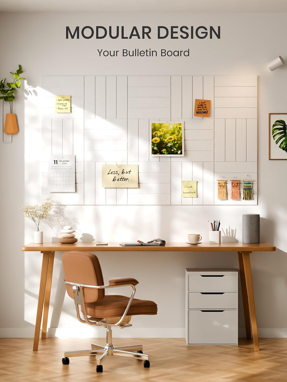 Bumusty 48" x 36" Large Cork Board Alternative, Milky White