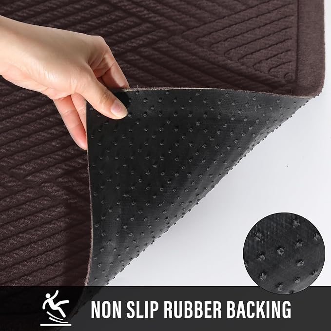 HIYARD Sturdy Front Door Mat, Absorbent Muddy Dirt Resist Welcome Door Mats