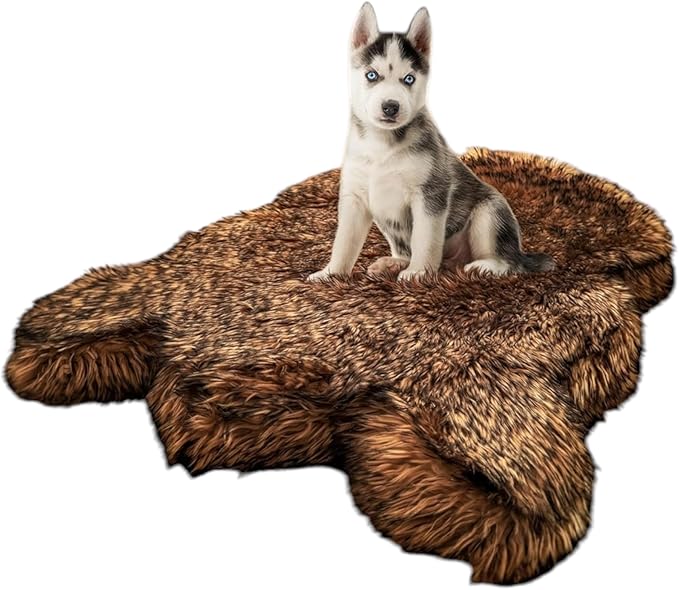 IHAPPYDOG Replacement Dog Bed Cover, Machine Washable (Brown, Large/Extra Large 50x30)