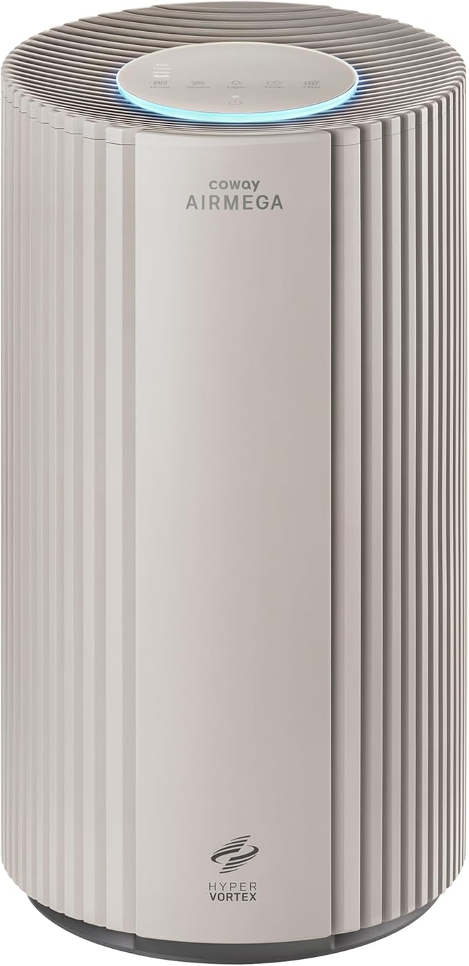 COWAY Air Purifier for Large Room Whole Home Up to 2,640 ft², HEPA Filter for Smoke, Allergen, Pet Dander, Odor, PM 10 AQI, Turbo Eco Mode, Timer, Energy Star, 3yr Warranty, Airmega 350 Beige