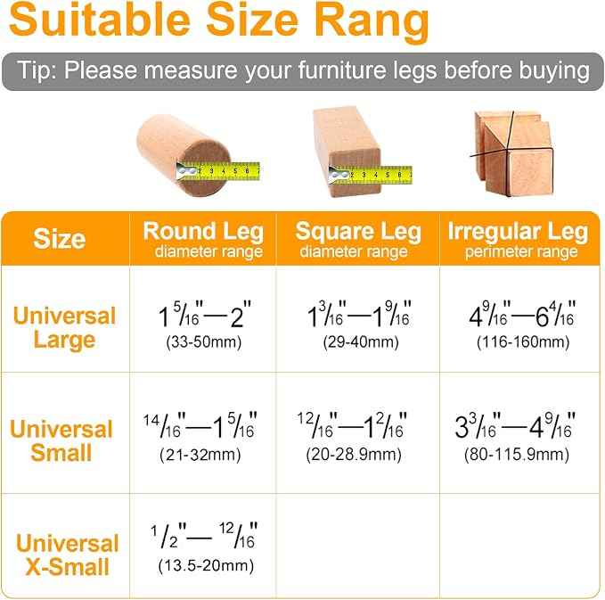 CHUNZEXI 16 Pack Chair Leg Floor Protectors