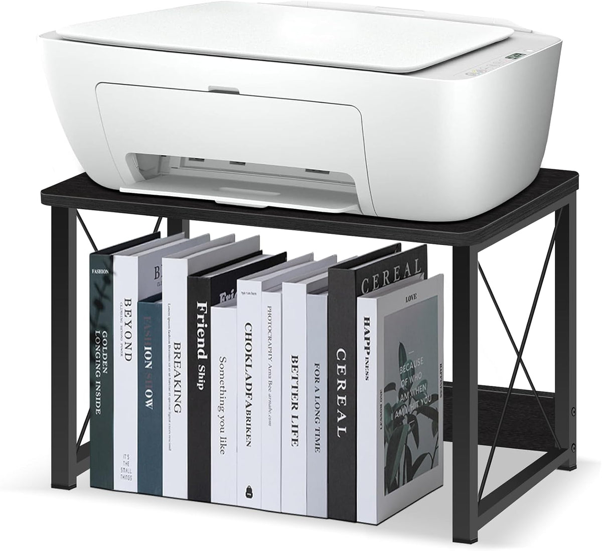 ELITEROO Desktop Printer Stand with Storage, Table Stand Small Desk Shelves