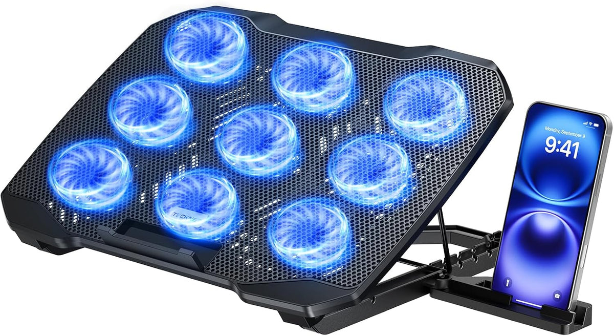 TECKNET Laptop Cooling Pad with Phone Stand, Laptop Cooler for 12-15.6 Inch