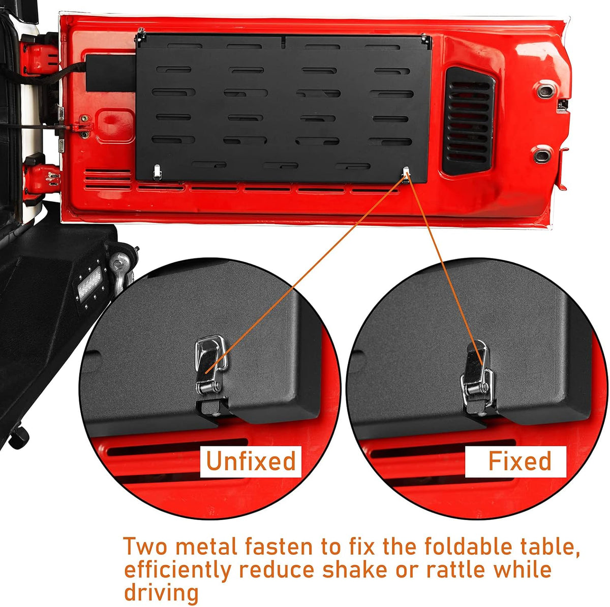 Hooke Road 2-Tier Tailgate Table for 2007-2026 Jeep Wrangler JK JL