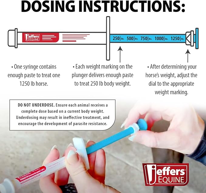 Jeffers Ivermectin Gel Dewormer for Horses - Apple Flavored, Broad Spectrum Dewormer Paste - Effective Parasite Control for Worms, Pinworms, Bots & More - Safe for Equine of All Ages- 6 Pack