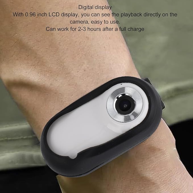 Pet Collar Camera, 1080P Camera for Dogs Cats with LCD Display, 170° Wide Angle, 5 Minutes Video Recording, 3 Hours Battery Life, Mini Action Cameras for Video Records