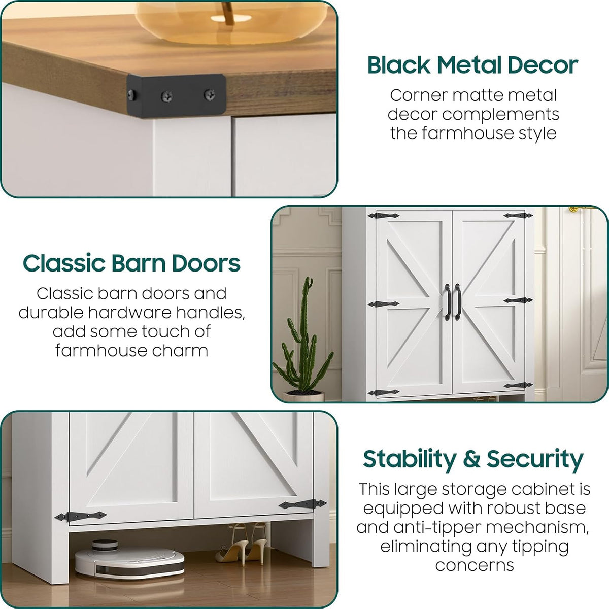 Vabches Shoe Storage Cabinet, 5-Tier Farmhouse Shoe Cabinet with Adjustable Shelves & Drawer, Wooden Shoes Rack Cabinets Storage Organizer with Doors for Entryway, Hallway, Closet, Living Room, White