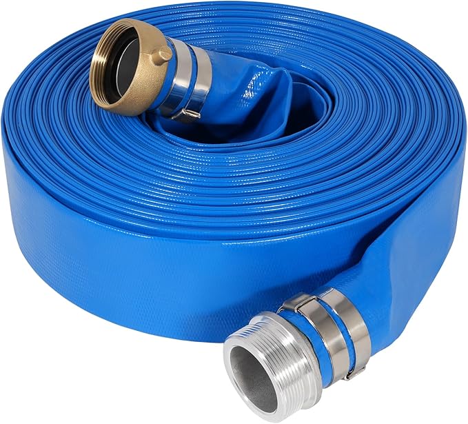 2" x 100 ft Backwash Hose for Swimming Pools, Heavy Duty PVC Lay Flat Water