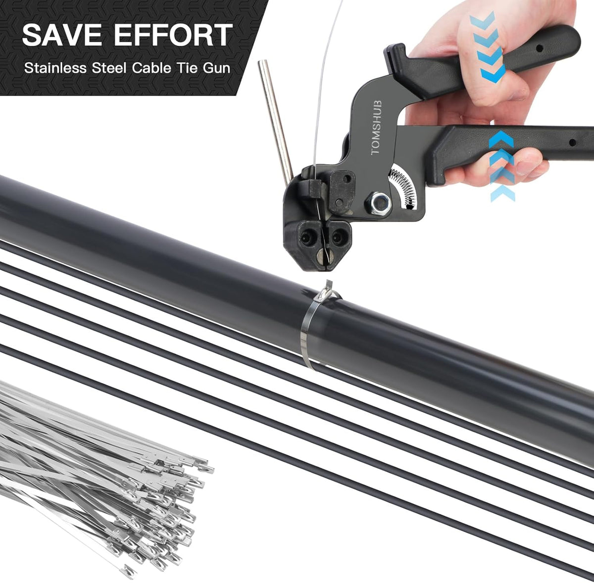 Metal Zip Tie Tool Kit, 100pcs 11.8 Inch Stainless Steel Zip Ties