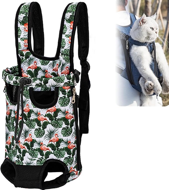 Portable Pet Carrier Backpack, Adjustable Pet Front Cat Dog Carrier Backpack Travel Bag for Small Medium Dogs Cats Puppies, Cat Backpack Carrier for Hiking Cycling (J, XL)