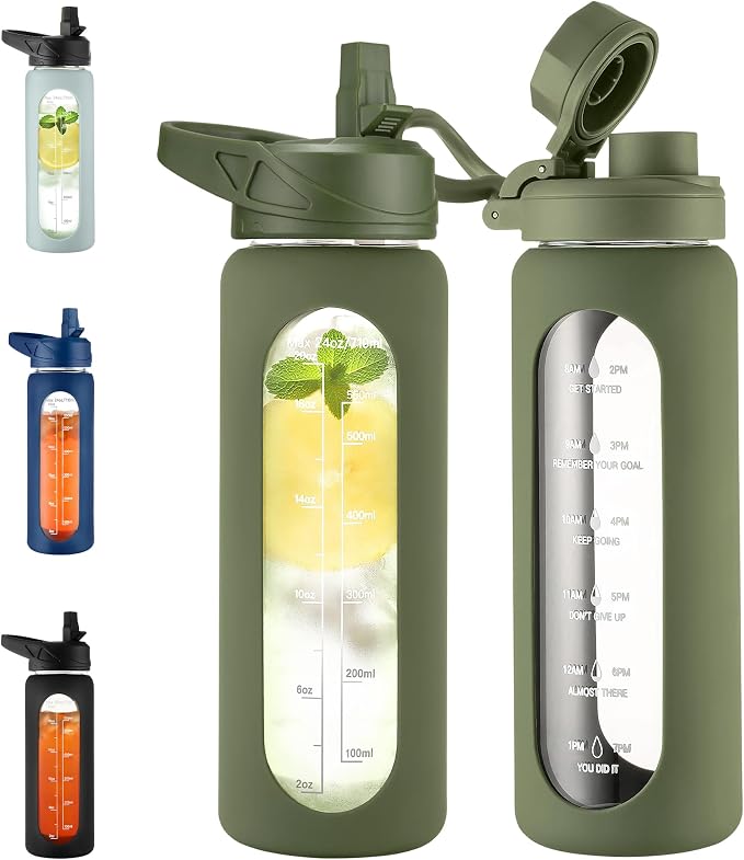 CIVAGO 24 oz Glass Water Bottle