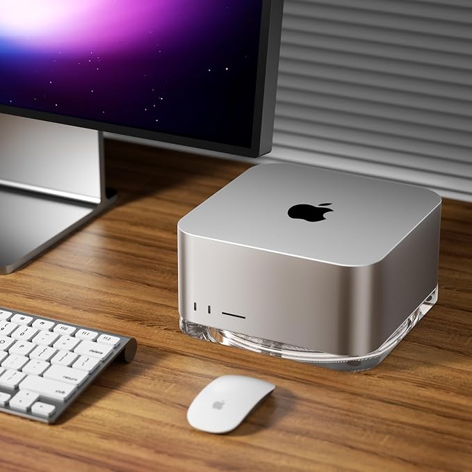 Transparent Acrylic mac Studio Stand, Built in Detachable air Filter Suitable
