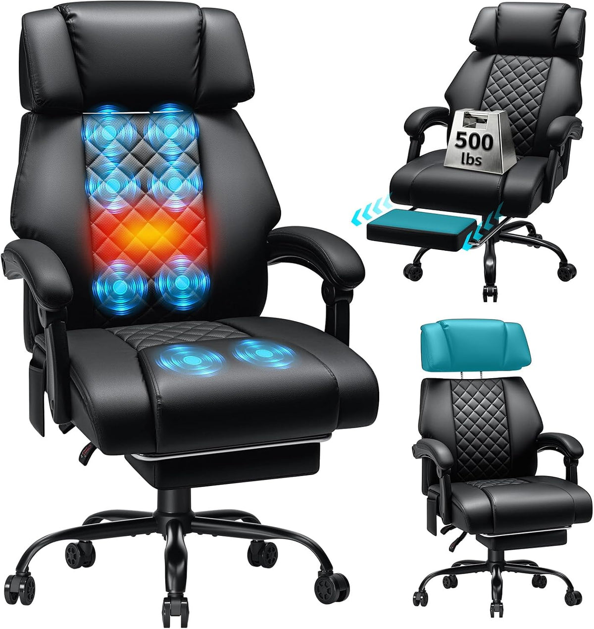 HOFFREE 8-Point Vibration Massage Office Chair with Heat for Home Office