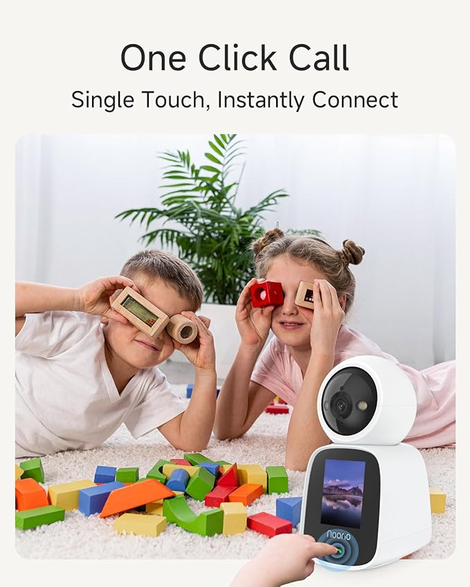 Noorio 5G Two Way Video Calling Camera, One Click Call 2K Pet Camera with Phone App, 360° PTZ Dog Cam with Speaker, Color Night Vision, 2.4 Inch Screen, CL200 2Pcs