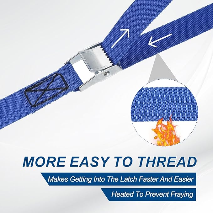 PATIKIL Lashing Straps 1" x 39 Ft, 2 Pcs Tie Down Strap Cam Buckle Adjustable Ratchet Straps 551 lbs for Cargo Trucks Motorcycle Luggage, Blue