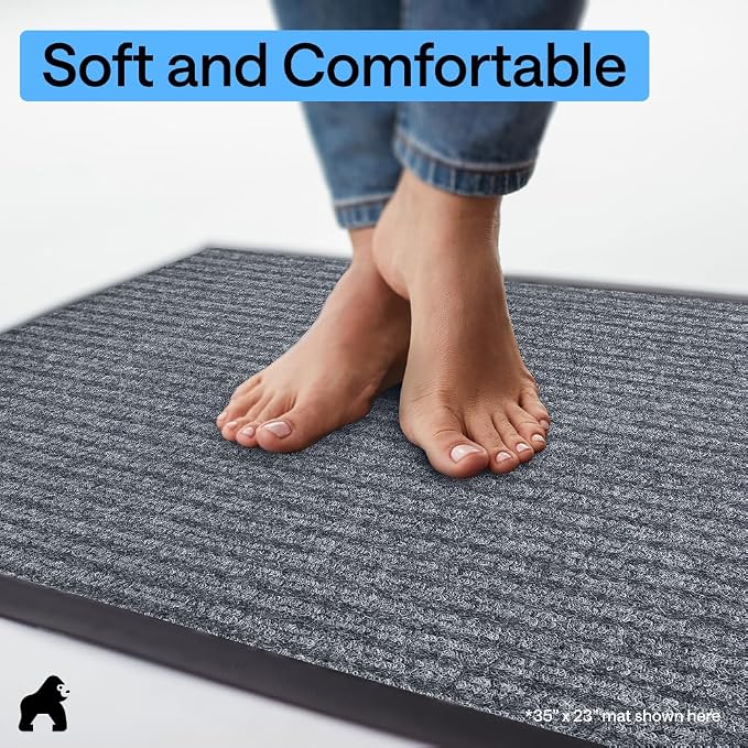 GORILLA GRIP Waterproof Traffic Guard Door Mat, Heavy Duty Entryway Mats