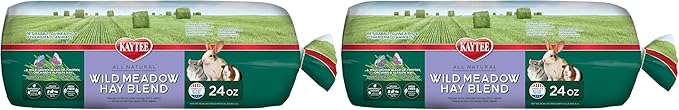 Kaytee All Natural Timothy Hay Wild Meadow Hay Blend for Guinea Pigs, Rabbits & Other Small Animals, 24 Ounce (Pack of 2)