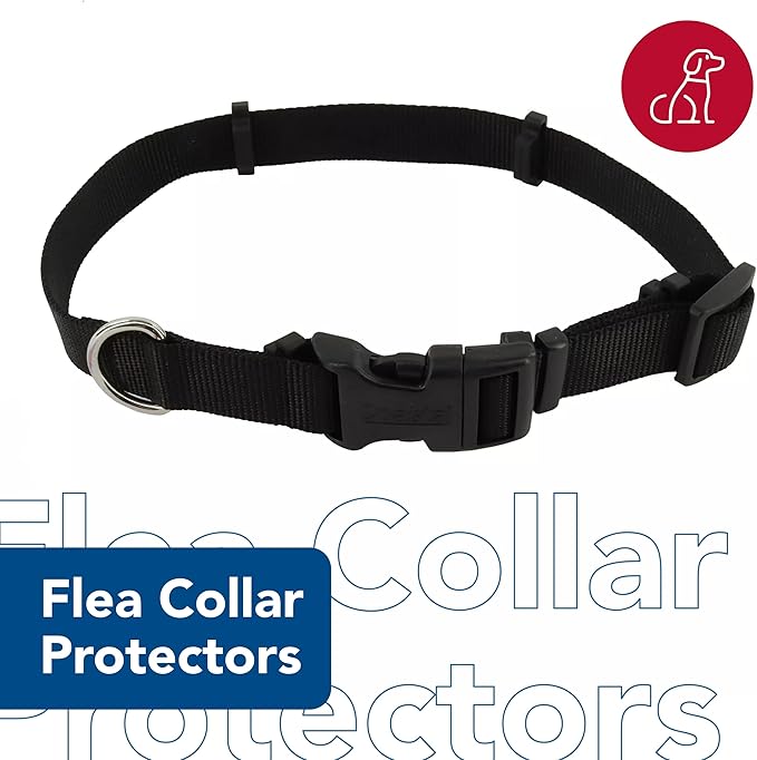 Coastal Pet SecureAway Collar Protector for Flea Collars - Adjustable pet Accessory - Protective Flea Collar for Dogs & Puppy - Black, 5/8" x 10-14"