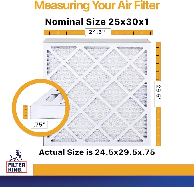 Filter King 25x30x1 Air Filter | 4-PACK | MERV 13 HVAC Pleated A/C Furnace