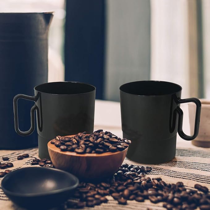 Party Essentials 8-Ounce Hard Plastic Coffee Cup/Tea Mug