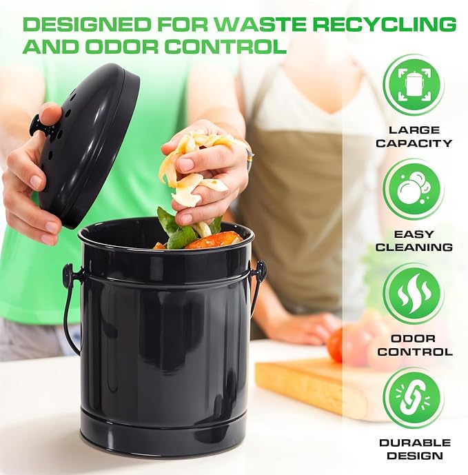 Plexon Black Metal Compost Bin