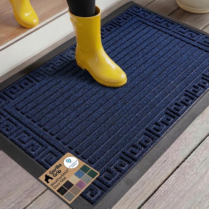 GORILLA GRIP 100% Waterproof All-Season WeatherMAX Doormat 35x23, US Designed