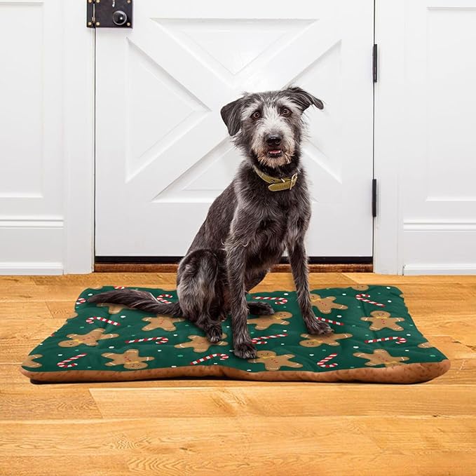 Pet Bed Christmas Gingerbread Man Dog Bed Mat Absorbing Non Slip Pad Pet Sleeping Mat for Small, Medium, and Large Dogs Puppy Cat 36 in x 24 in