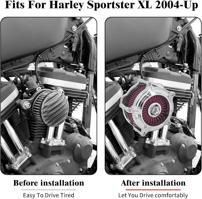 HDBUBALUS Motorcycle CNC Spike Air Cleaner Air Filter Intake System Filter