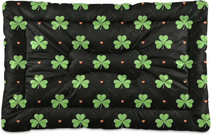 Pet Bed Heart Shamrock Dog Bed Mat Absorbing Non Slip Pad Pet Sleeping Mat for Small, Medium, and Large Dogs Puppy Cat 36 in x 24 in
