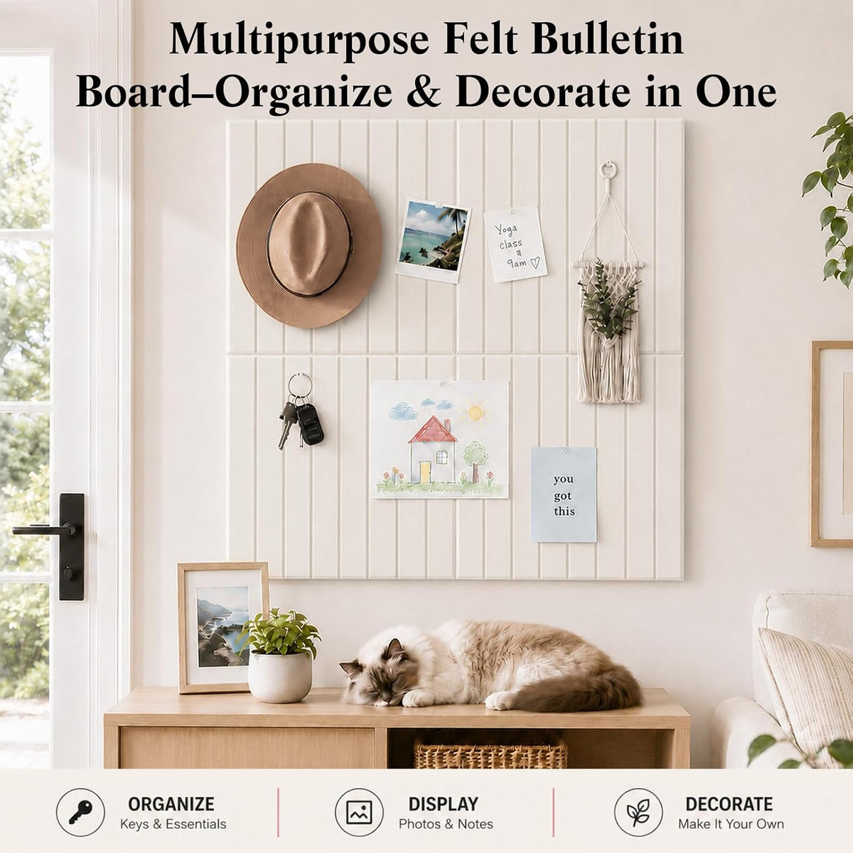48" x 36" Large Felt Bulletin Board, Bold-Stripe 12-Pack Cork Boards