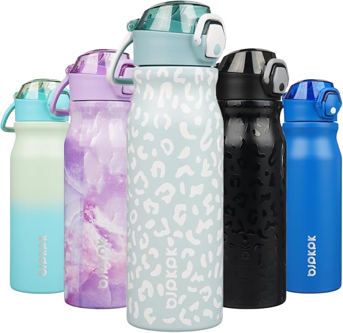 BJPKPK 25 oz Insulated Water Bottle, Stainless Steel Flask | Leak Proof Locking