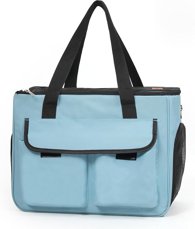 Cat & Dog Carrier for Pets Up to 15 Lbs, Airline Approved Soft-Sided Collapsible Pet Carrier for Cats & Dogs, Cat Carrier with Breathable Mesh, Padded Interior – Ideal for Car Rides, Daily Use(Blue)
