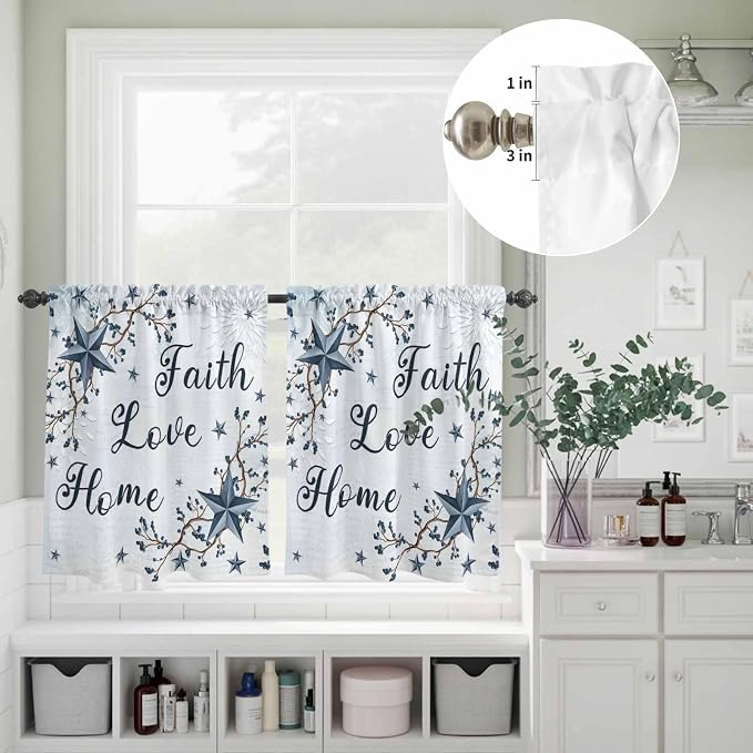 Texas Star Country Kitchen Curtains Set 3 Piece