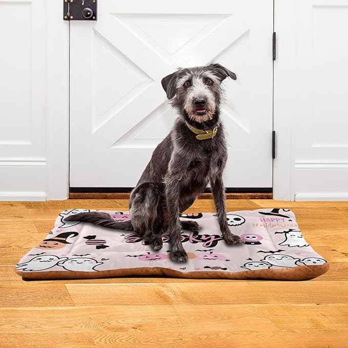 Pet Bed Halloween Ghost Dog Bed Mat Absorbing Non Slip Pad Pet Sleeping Mat for Small, Medium, and Large Dogs Puppy Cat 36 in x 24 in