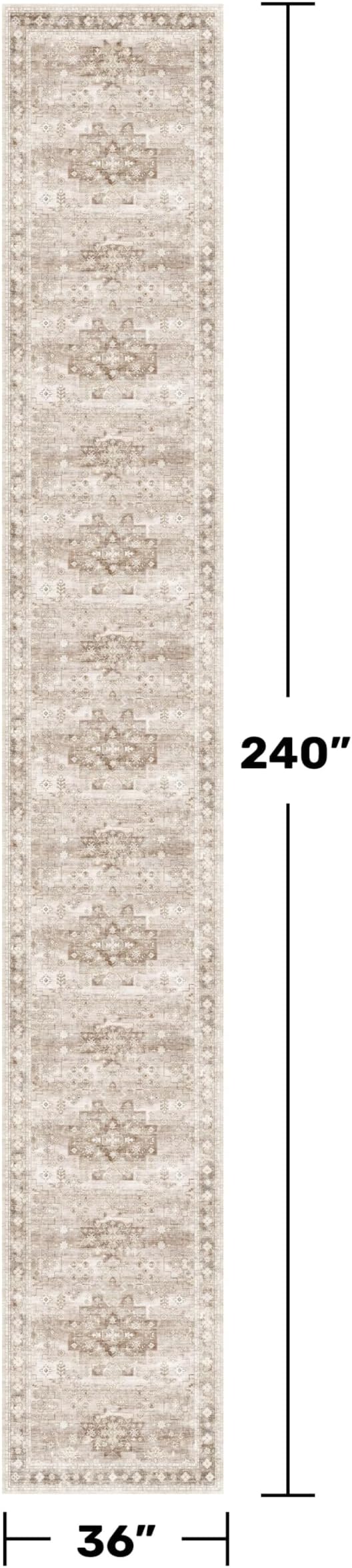 Hazo Haus Washable 3x20 Extra Long Runner Rug
