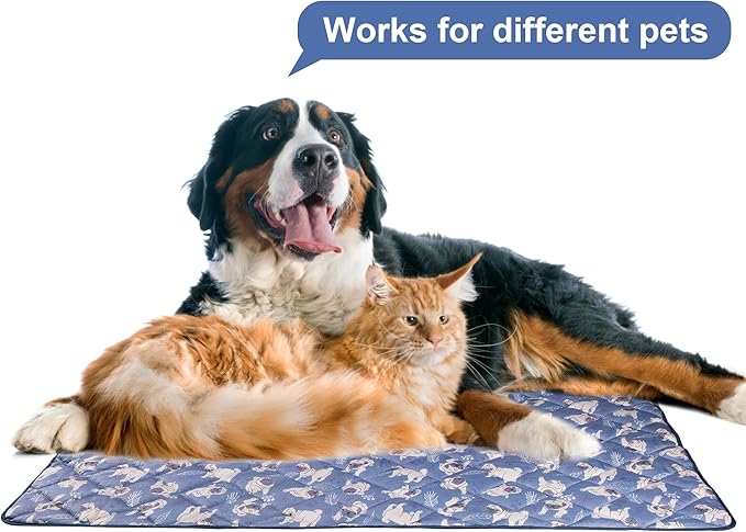 Langsprit Dog Cooling Mat, Washable Dogs Cats Pet Non-Toxic Cooling Pads Summer Sleeping Kennel Mats，Pet Self Cool Ice Blanket for Indoor & Outdoor Dog Beach Essentials Large